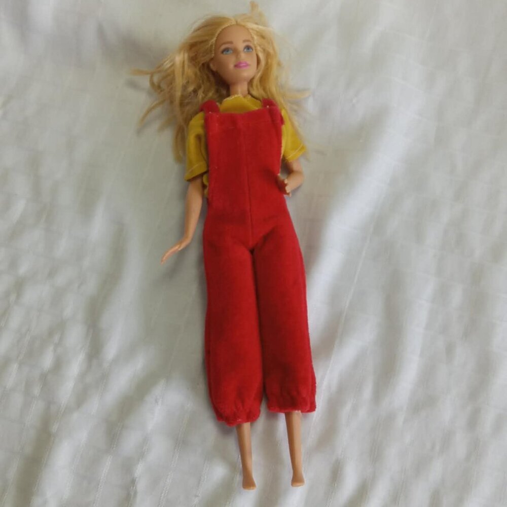 One of a kind! Handmade vintage Barbie kit, circa 1984 Overall and shirt